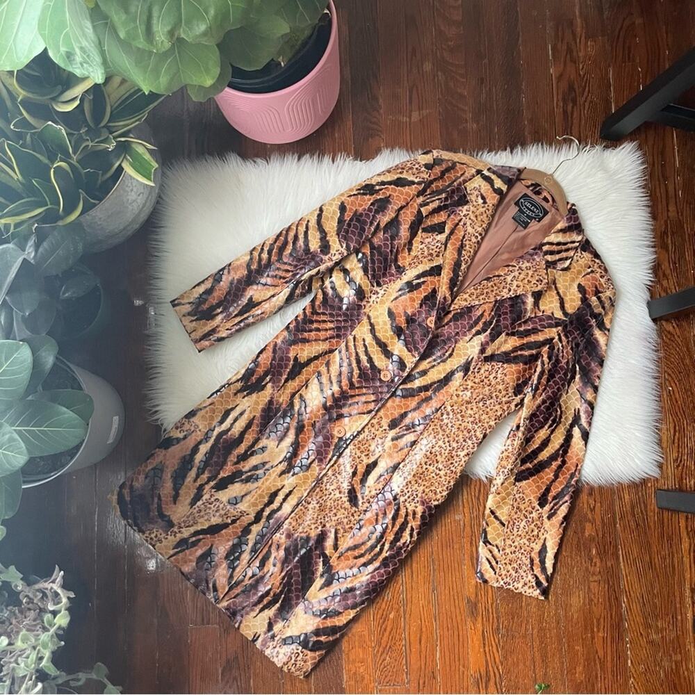 Y2K Lightweight Animal Print Coat Water resistant Size Medium